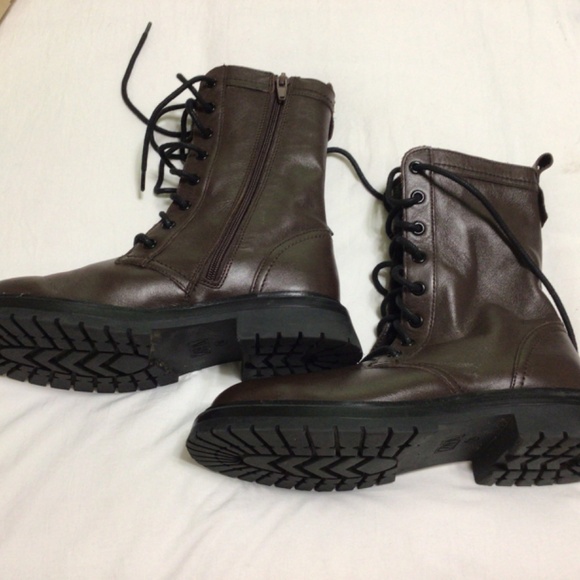 Zara Brown Lace Up Boots - Picture 2 of 13